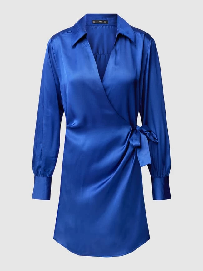 Auslauf 🧨 Mango Minikleid Mit V-Ausschnitt - Royalblau 🤩 – Bild 2