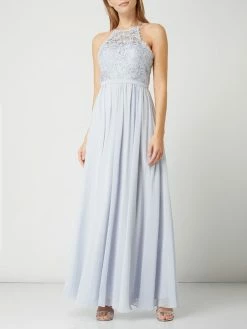 Auslauf ✔️ Laona Abendkleid Mit Floralen Zierborten - Hellblau 🎁