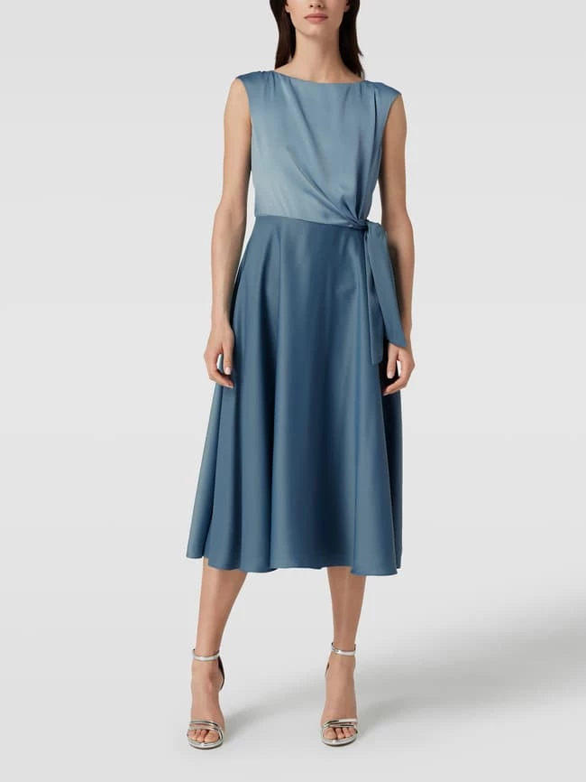 Besorgen ⭐ Vera Mont Cocktailkleid Mit Knoten-Detail - Rauchblau 👏