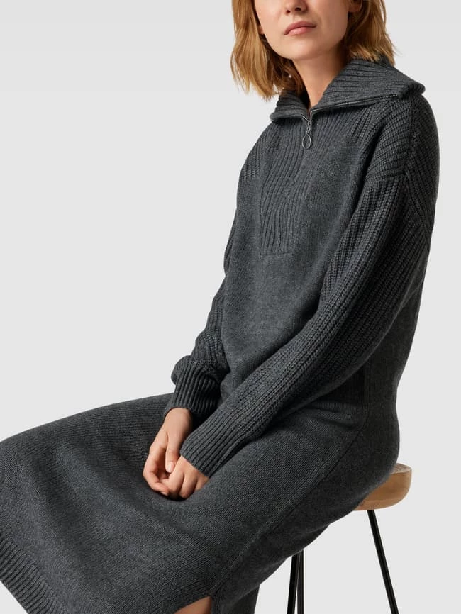 Am billigsten 😉 Jake*s Casual Strickkleid Mit Rollkragen - Graphit Meliert ❤️ – Bild 3