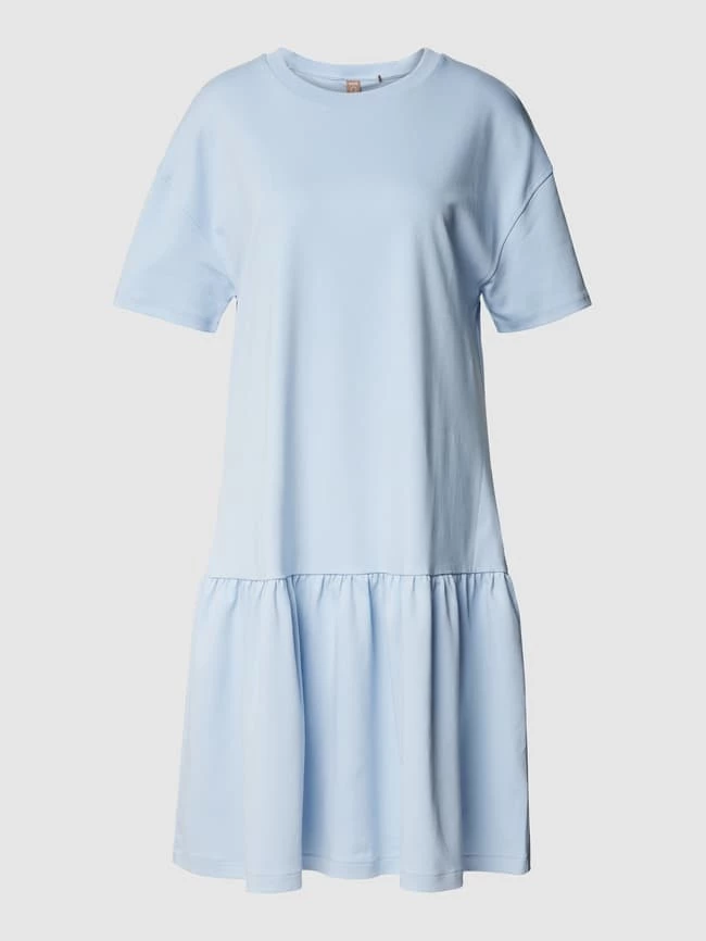 Rabatt 😉 BOSS Casualwear Knielanges Kleid Mit Geripptem Rundhalsausschnitt Modell 'Enika' - Hellblau 💯 – Bild 2