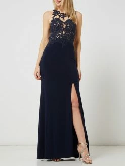 Aktion 👏 Mascara Abendkleid Mit Floralen Stickereien - Dunkelblau 😀