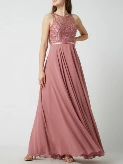 Auslauf 🥰 Luxuar Abendkleid Mit Floralen Stickereien - Mauve ⌛