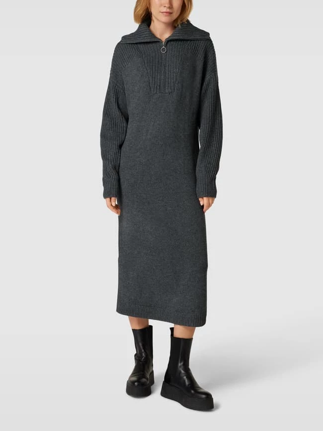 Am billigsten 😉 Jake*s Casual Strickkleid Mit Rollkragen - Graphit Meliert ❤️ – Bild 4