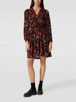 Rabatt 🔥 ICHI Blusenkleid Mit Allover-Muster Modell 'Leonardie' - Schwarz 🧨