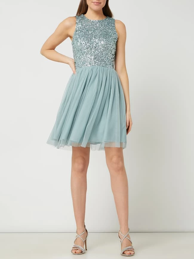 Großhandel ✨ LACE & BEADS Cocktailkleid Aus Tüll Mit Pailletten Modell 'Kahlo' - Dunkelgrau ❤️