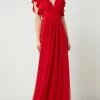 Angebote 🛒 TROYDEN COLLECTION Abendkleid Mit Volantärmeln - Rot 🎉