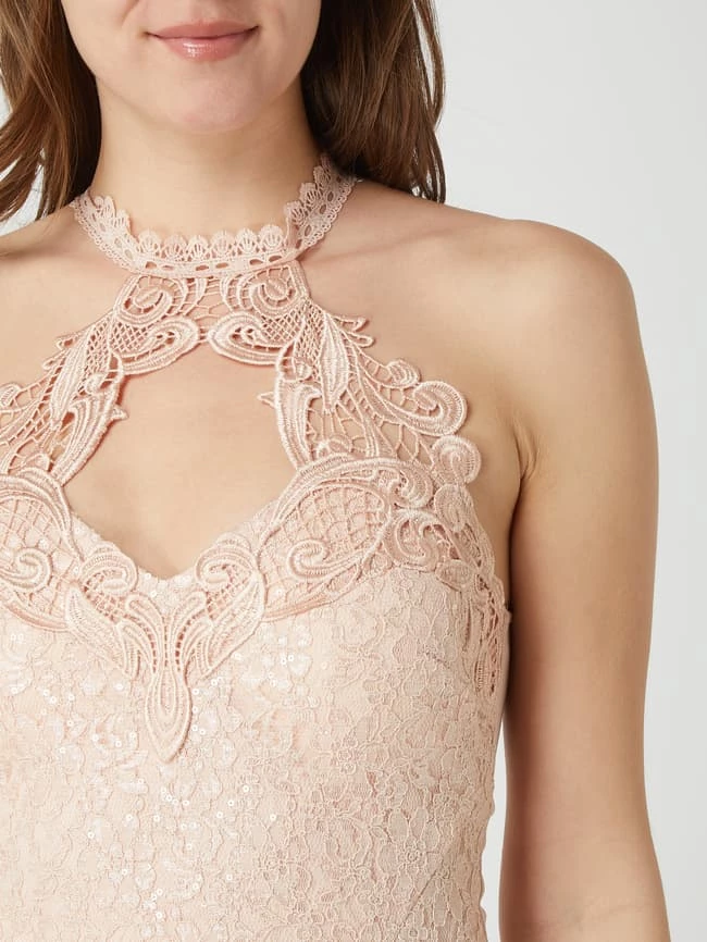 Bestes Angebot 🤩 Lipsy Abendkleid Mit Spitzenbesatz Und Pailletten - Rosé 🌟 – Bild 3