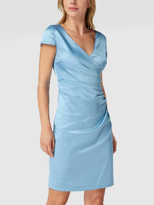 Bester Verkauf 🔔 Paradi Cocktailkleid In Wickel-Optik - Rauchblau 🧨 – Bild 4