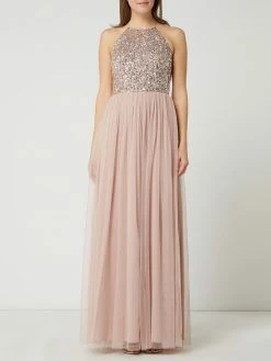 Auslauf ✨ MAYA DELUXE Abendkleid Aus Tüll Mit Pailletten-Applikationen - Hellrosa 🎉