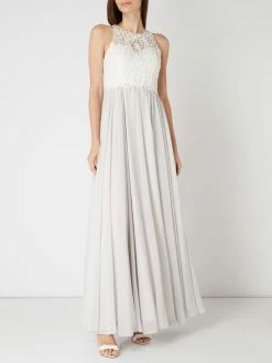 Aktion 🧨 Laona Abendkleid Mit Floralen Stickereien - Hellgrau 👏