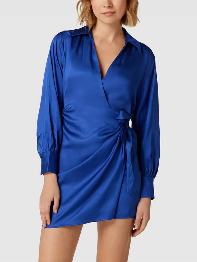 Auslauf 🧨 Mango Minikleid Mit V-Ausschnitt - Royalblau 🤩 – Bild 4