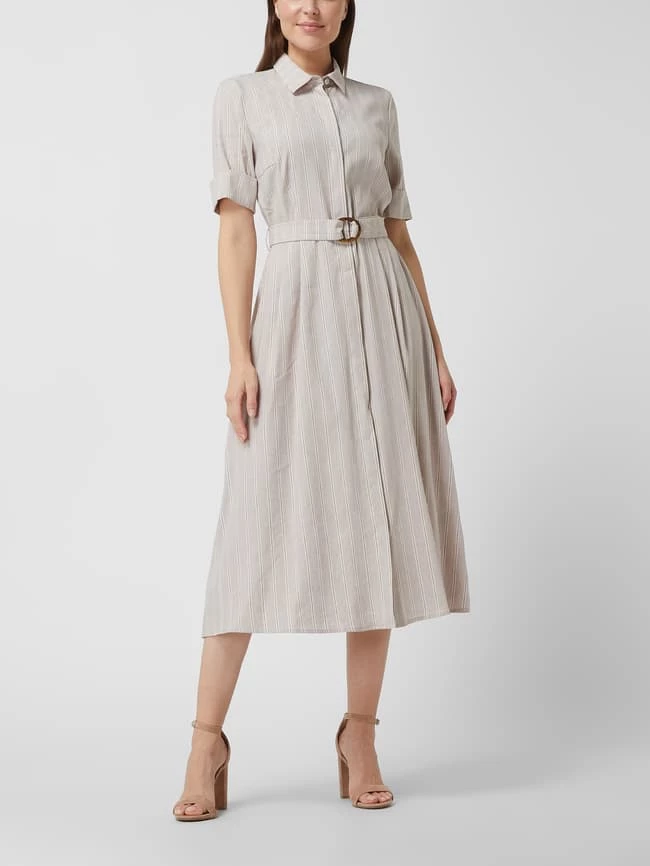 Am billigsten 🤩 Montego Blusenkleid Aus Leinenmischung - Sand 💯