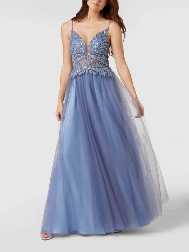 Neu 🎁 Mascara Abendkleid Aus Tüll Mit Pailletten - Ozean Blau ✨ – Bild 4