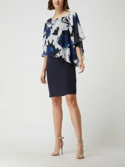 Neu ❤️ Vera Mont Cocktailkleid Im Double-Layer-Look - Blau 🛒