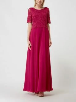 Beste Bewertungen von 🎉 Vera Mont Abendkleid Aus Floraler Spitze Und Chiffon - Kirschrot 🧨