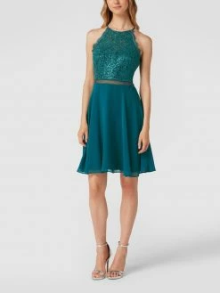 Schlussverkauf ⌛ V.M. Cocktailkleid Mit Zierbesatz - Dunkelgrün 😉