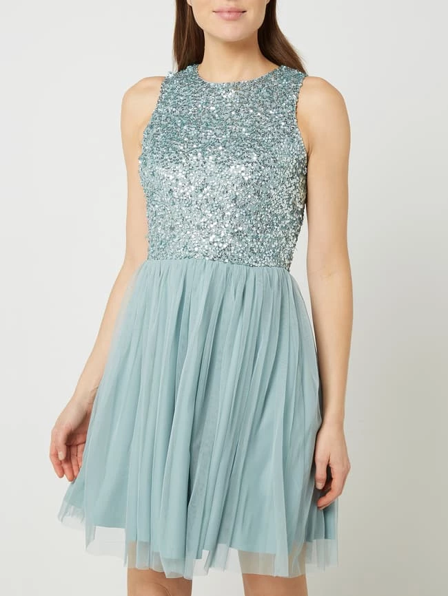 Großhandel ✨ LACE & BEADS Cocktailkleid Aus Tüll Mit Pailletten Modell 'Kahlo' - Dunkelgrau ❤️ – Bild 4