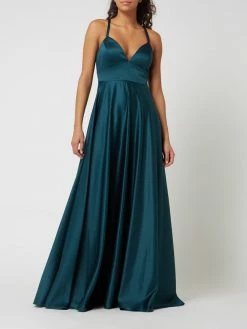 Blitzangebot 😉 Jake*s Cocktail Abendkleid Aus Satin - Dunkelgrün Meliert 💯