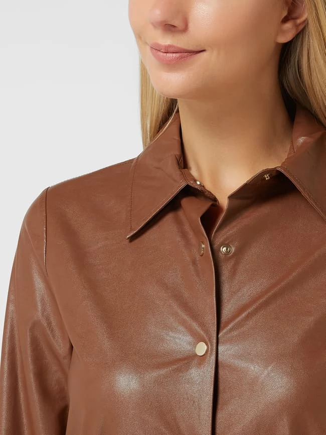 Blitzangebot 🛒 Pennyblack Hemdblusenkleid In Leder-Optik Modell 'Guardia' - Cognac 😀 – Bild 3