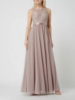 Bestpreis ⌛ Luxuar Abendkleid Mit Floraler Spitze - Taupe ⭐