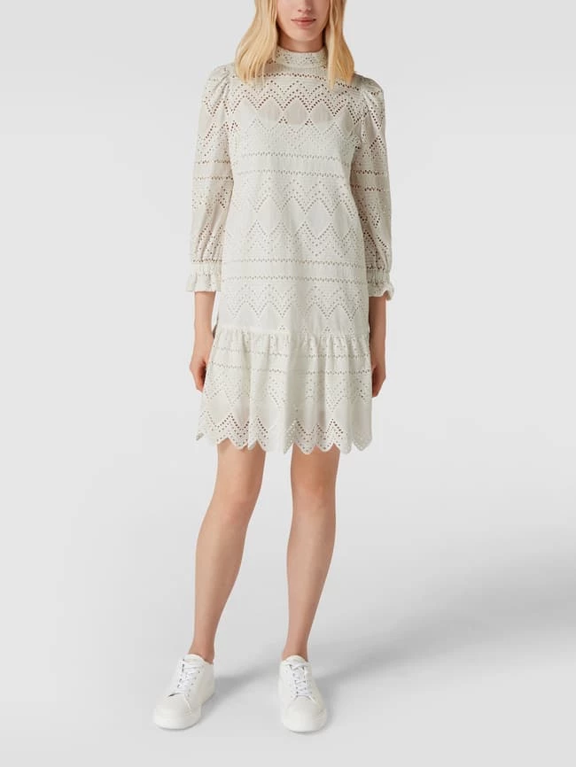 Großhandel 🌟 HUGO Minikleid Mit Lochstickerei - Ecru 😉