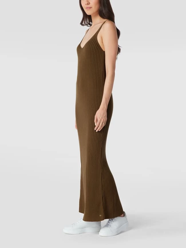 Schlussverkauf 👍 Marc O'Polo Denim Maxikleid Mit Gehschlitz - Schlamm 😍 – Bild 4