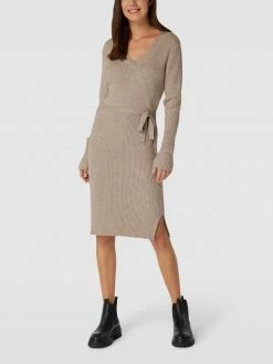 Schlussverkauf ⌛ Vila Knielanges Kleid Mit V-Ausschnitt - Taupe 🎉