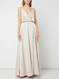 Billig ✔️ Unique Abendkleid Aus Satin - Beige 😉