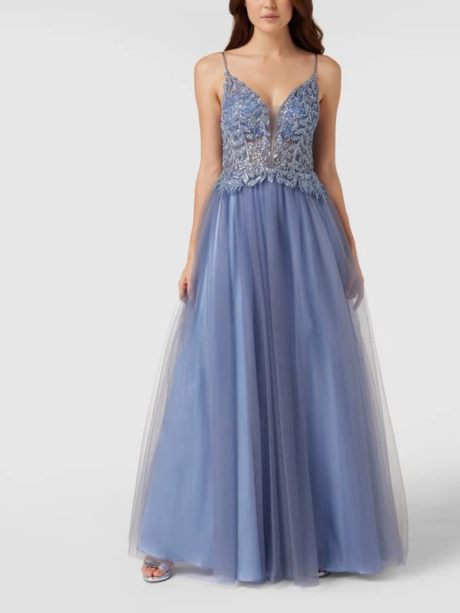 Neu 🎁 Mascara Abendkleid Aus Tüll Mit Pailletten - Ozean Blau ✨
