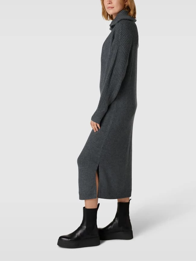 Am billigsten 😉 Jake*s Casual Strickkleid Mit Rollkragen - Graphit Meliert ❤️