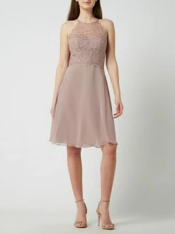 Besorgen 🎉 Luxuar Cocktailkleid Aus Mesh Und Chiffon - Mauve 🥰