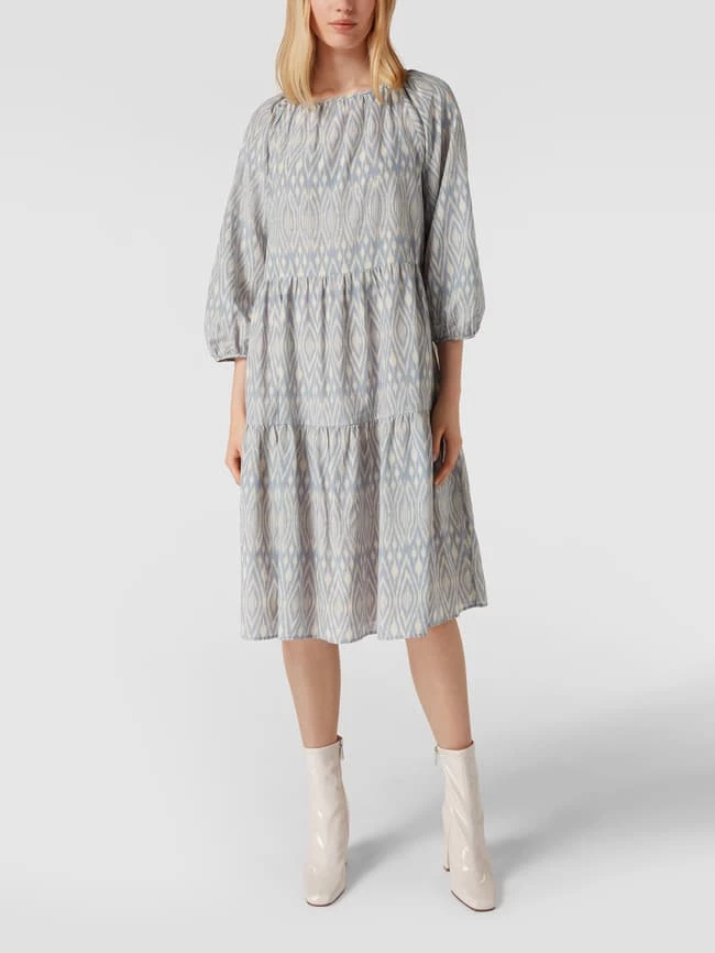 Billig 😍 Drykorn Knielanges Kleid Im Stufen-Look Modell 'Tiia' - Bleu Meliert 😍 – Bild 4