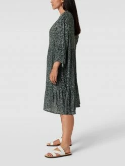 Schlussverkauf ⭐ KAFFE Curve PLUS SIZE Midikleid Mit Allover-Muster Modell 'Cherana' - Schilf ❤️