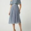 Beste Bewertungen von 🔔 MAYA DELUXE Cocktailkleid Im Off-Shoulder-Look - Rauchblau 🔥