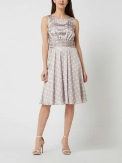 Angebote 🔥 Christian Berg Cocktail Cocktailkleid Aus Polka Dots - Taupe ⭐