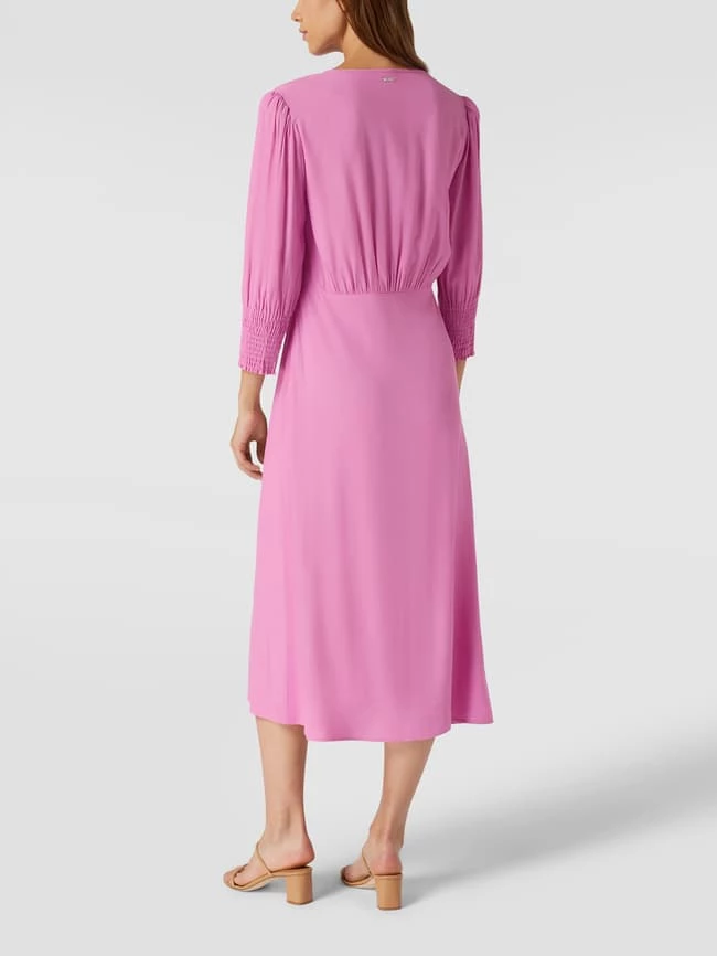 Neu 😉 BOSS Midikleid Mit V-Ausschnitt Modell 'DAFLORI' - Mauve 😀 – Bild 5