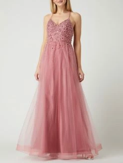 Brandneu ⭐ Laona Abendkleid Mit Pailletten Und Zierperlen - Altrosa 🌟