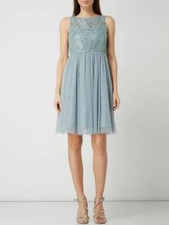 Bestes Angebot 🎁 Jake*s Cocktail Cocktailkleid Aus Mesh Mit Floralen Zierborten - Schilf 😉