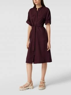 Bester Verkauf 👏 Armedangels Hemdblusenkleid Mit Strukturmuster Modell 'Aamrei' - Bordeaux Rot 🔥