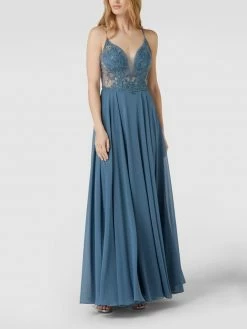 Rabatt ⭐ Luxuar Abendkleid Mit Zierbesatz - Rauchblau ✔️
