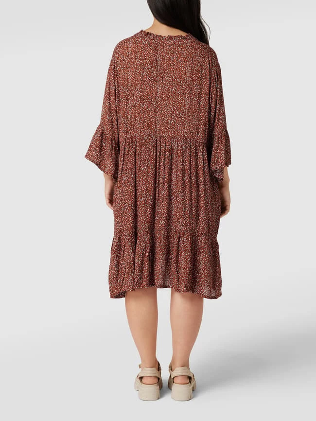 Bester Verkauf 🎉 KAFFE Curve PLUS SIZE Midikleid Mit Allover-Muster Modell 'Cherana' - Rostrot 🥰 – Bild 5