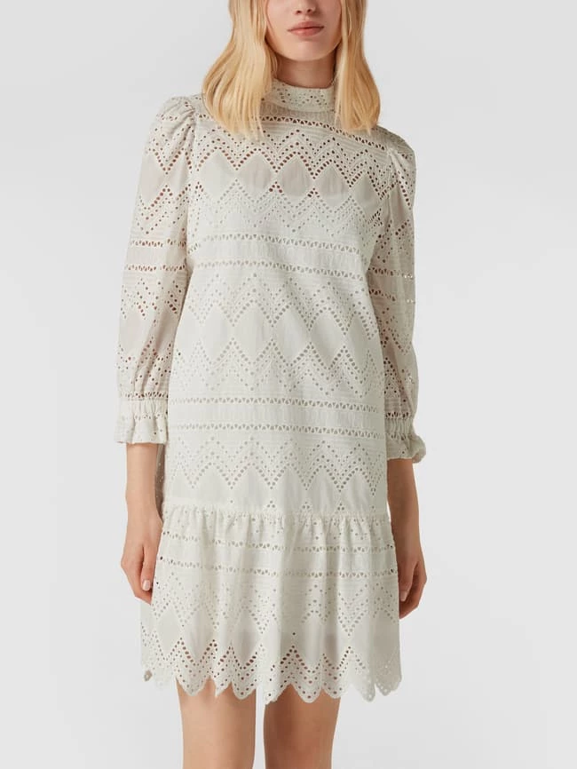 Großhandel 🌟 HUGO Minikleid Mit Lochstickerei - Ecru 😉 – Bild 4
