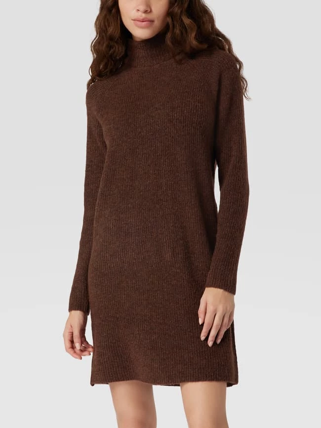 Coupon 🛒 Pieces Minikleid In Strick-Optik Modell 'Ellen' - Dunkelbraun 🔔 – Bild 4
