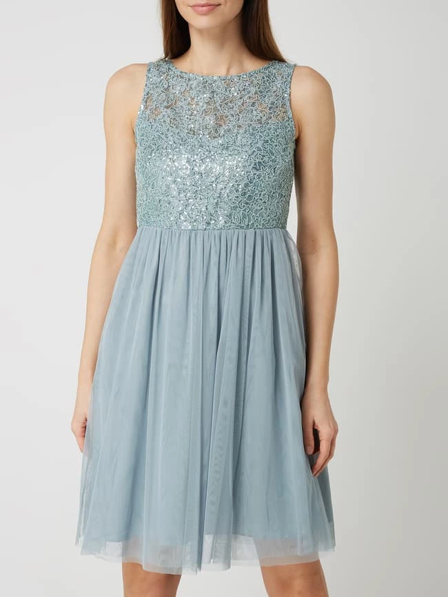 Bestes Angebot 🎁 Jake*s Cocktail Cocktailkleid Aus Mesh Mit Floralen Zierborten - Schilf 😉 – Bild 4