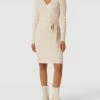 Blitzangebot 🤩 Vila Knielanges Kleid Mit V-Ausschnitt - Sand Meliert 💯