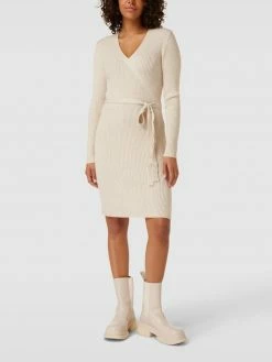 Blitzangebot 🤩 Vila Knielanges Kleid Mit V-Ausschnitt - Sand Meliert 💯