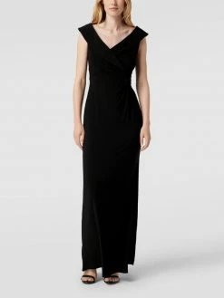 Budget 🧨 Lauren Ralph Lauren Abendkleid In Wickel-Optik Modell 'LEONIDAS' - Schwarz 🥰