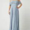 Schlussverkauf 🤩 Luxuar Off-Shoulder-Abendkleid Aus Chiffon - Bleu 💯