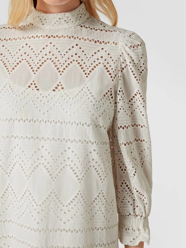 Großhandel 🌟 HUGO Minikleid Mit Lochstickerei - Ecru 😉 – Bild 3